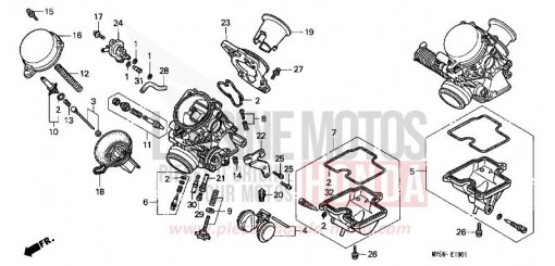 CARBURATEUR (PIECES CONSTITUTIVES) CB500W de 1998